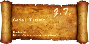 Gedai Titusz névjegykártya